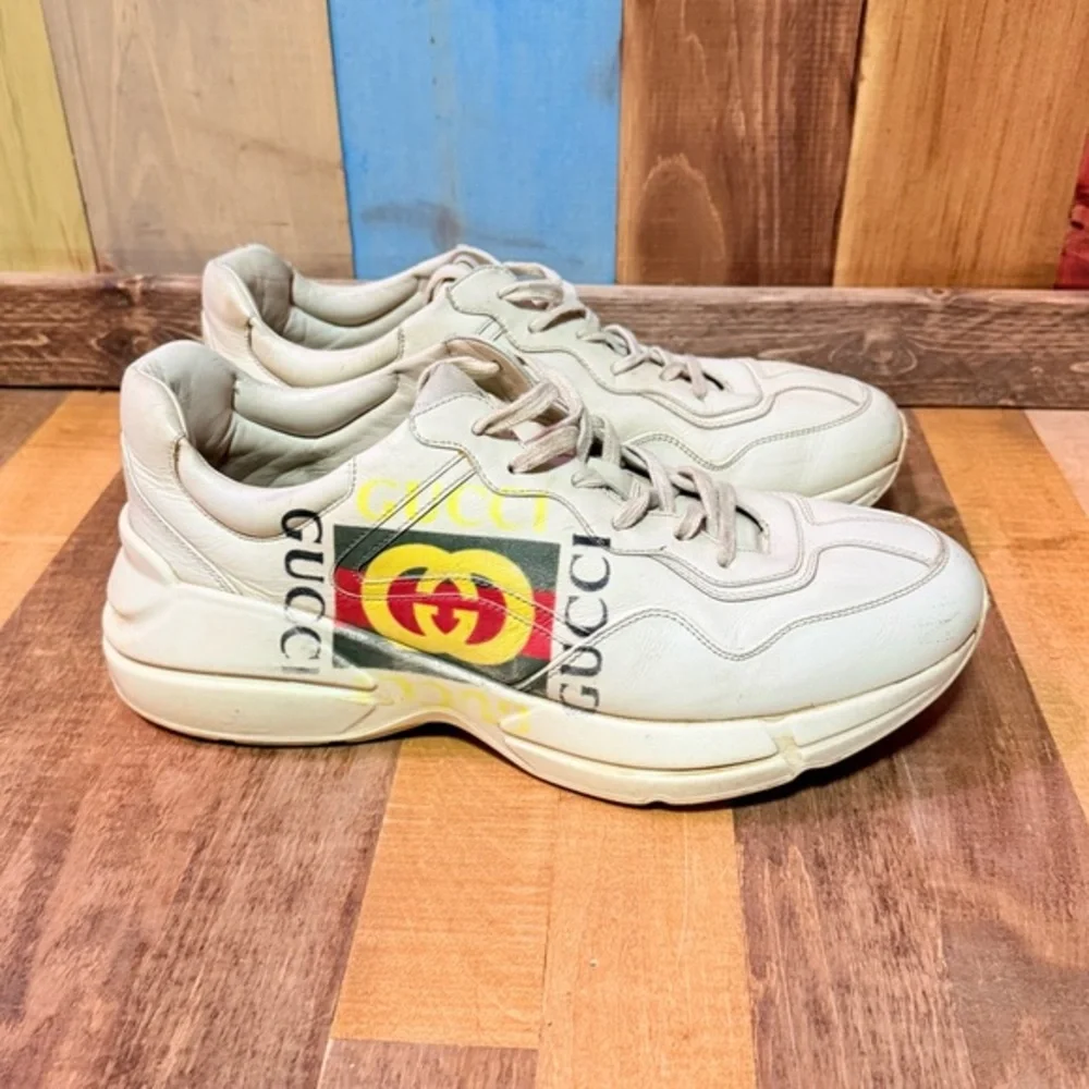 Gucci Rhyton Leather Sneaker “Vintage Logo” – White (Men’s 10) Authenticated